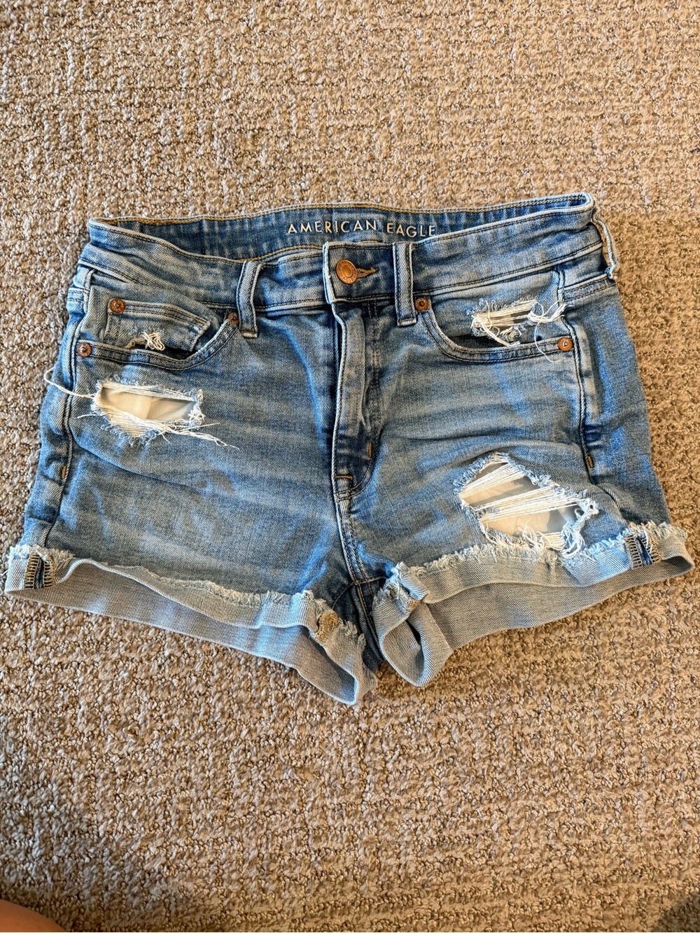 Distressed Denim Shorts